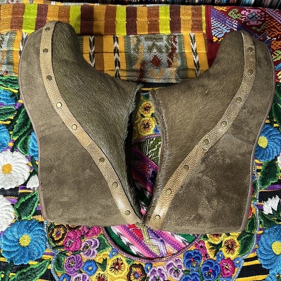 Antelope Collection Calf Hair Mules in Brownish Green Size 36 - Picture 6 of 10